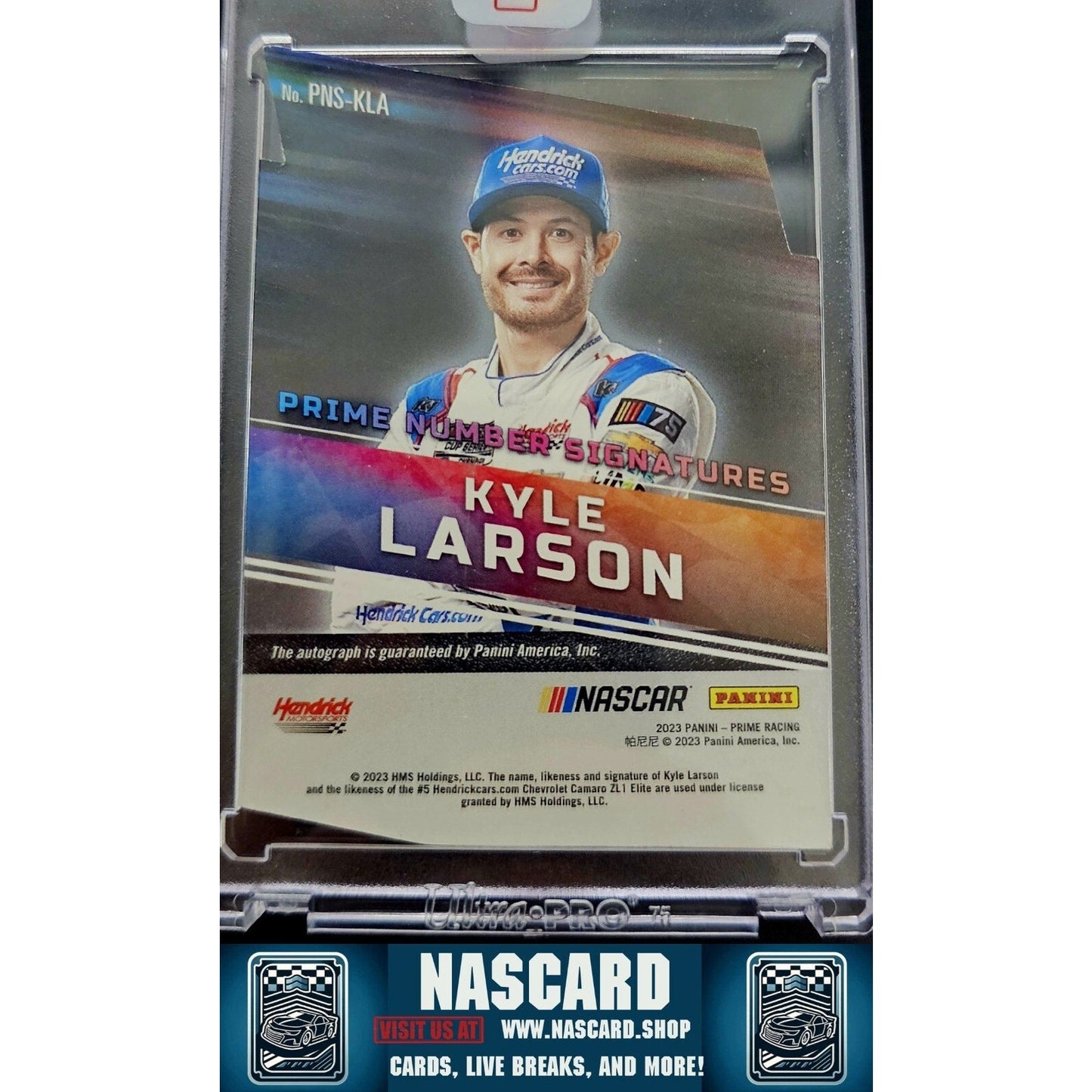 2023 Panini Prime Die Cut Prime Number Signatures Kyle Larson Holo Gold /15