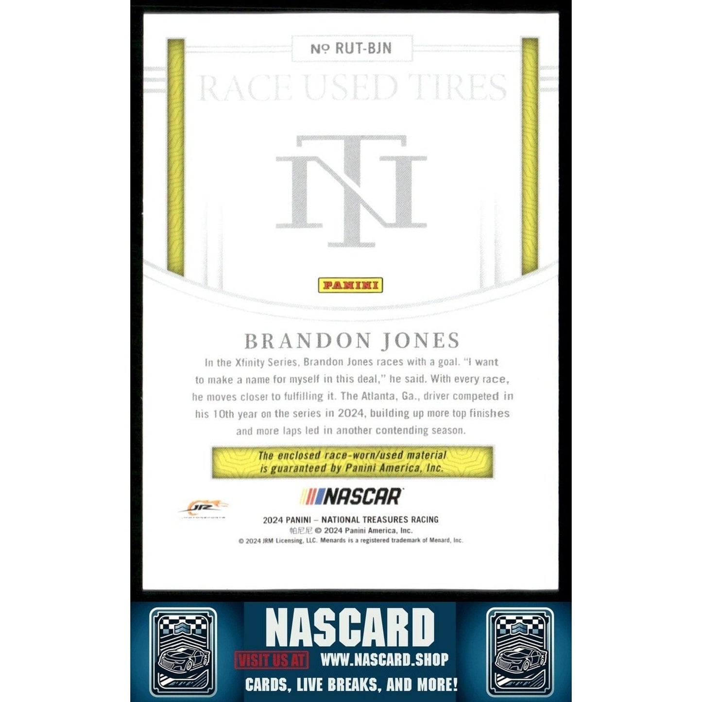 2024 National Treasures Race Used Tires Brandon Jones /75