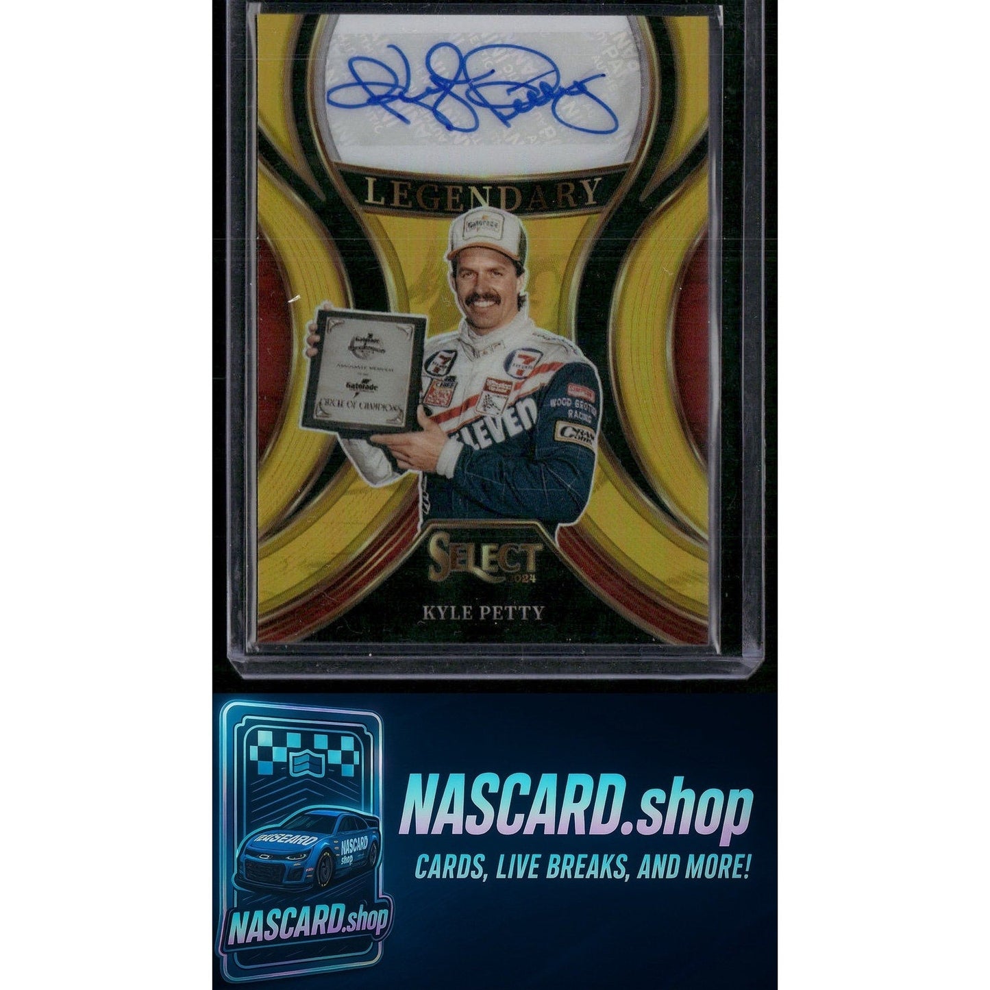 2024 Panini Select #LS-KPY Kyle Petty Legendary Signatures Gold Prizms #/10