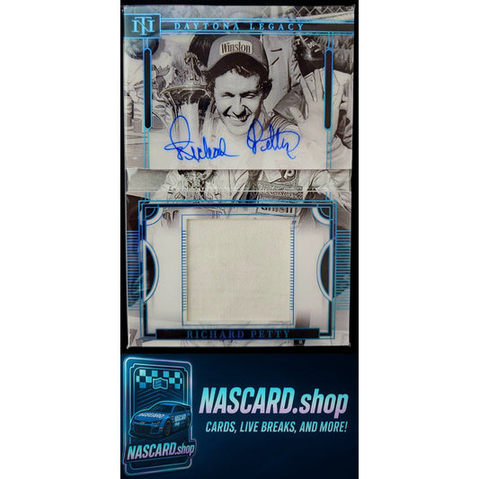 2023 National Treasures Richard Petty Daytona Legacy Booklet Platinum Blue 1/1