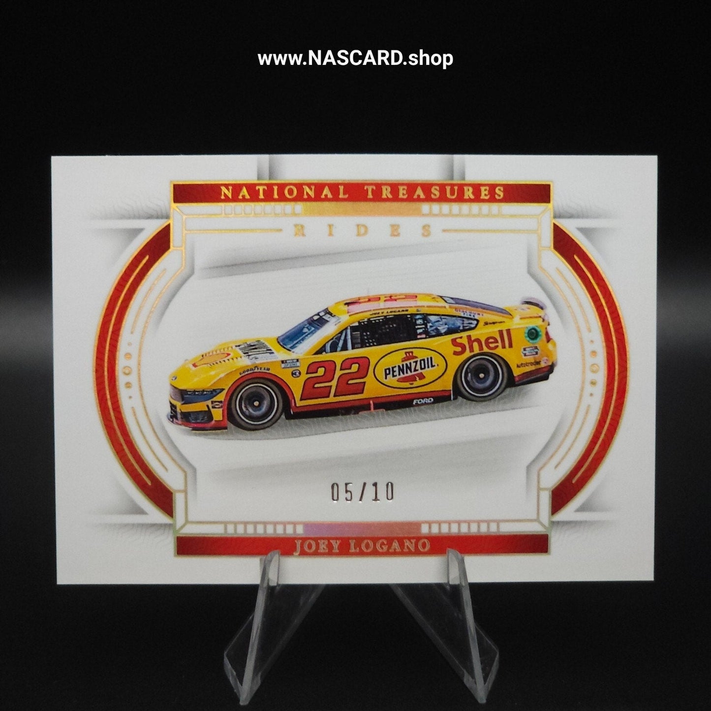 2024 National Treasures Rides #57 Joey Logano Holo Gold /10