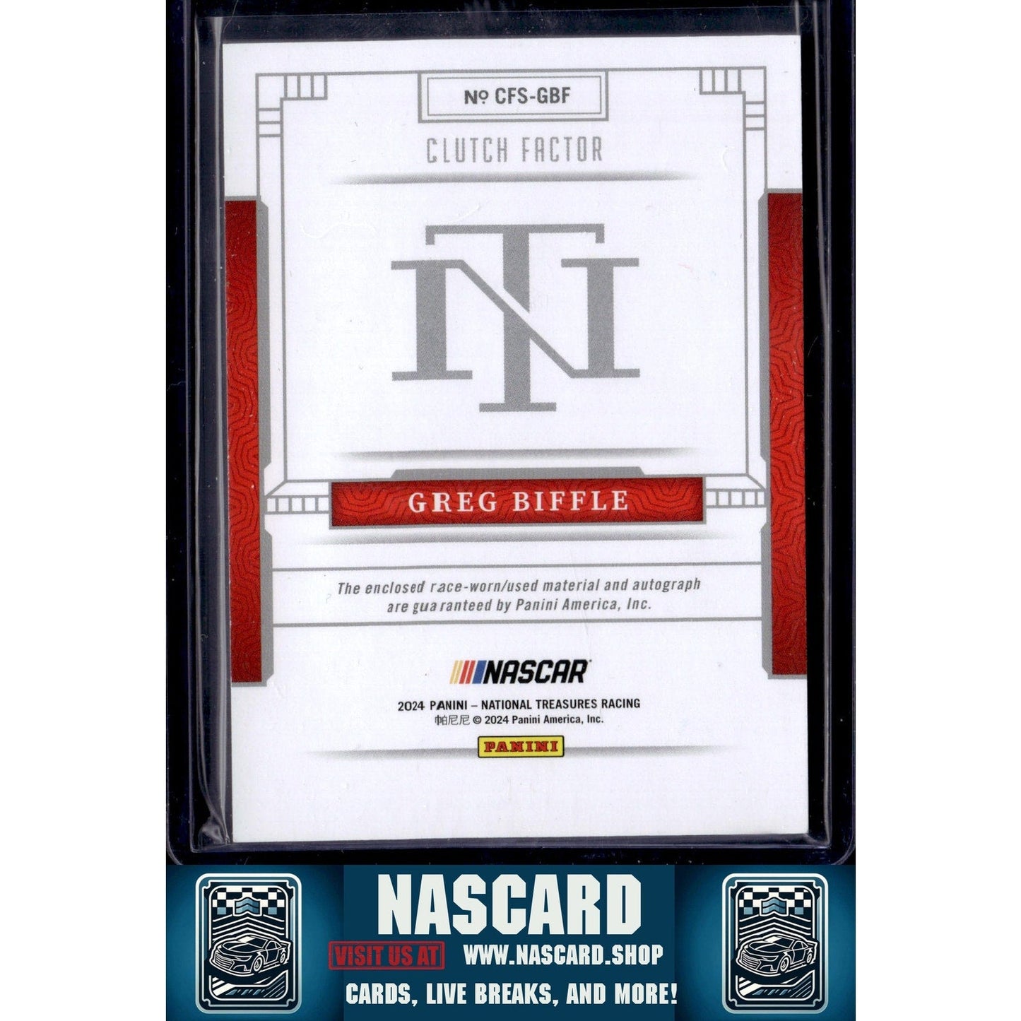 2024 Panini National Treasures Greg Biffle Clutch Factor Signatures #/49