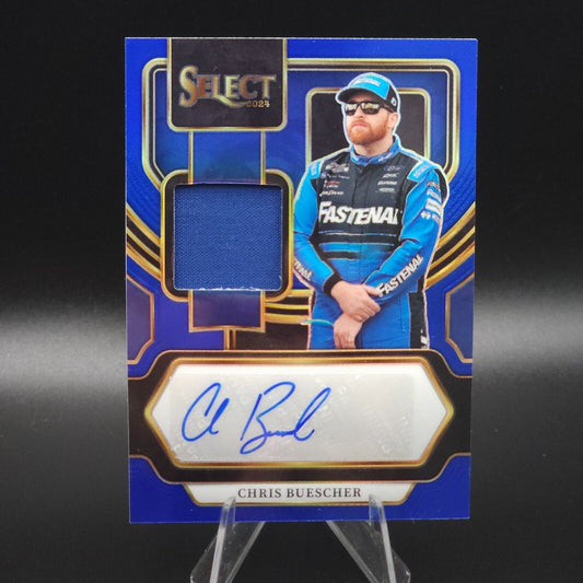 2024 Panini Select Autograph Memorabilia Blue Prizm #AM-CBR Chris Buescher /35