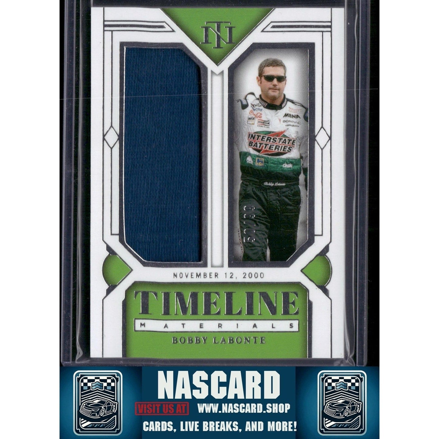 2024 Panini National Treasures #TM-BLE Bobby Labonte Timeline Materials #/99