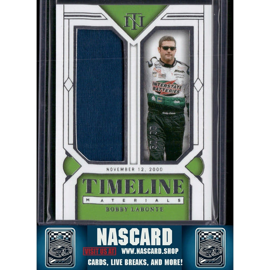 2024 Panini National Treasures #TM-BLE Bobby Labonte Timeline Materials #/99