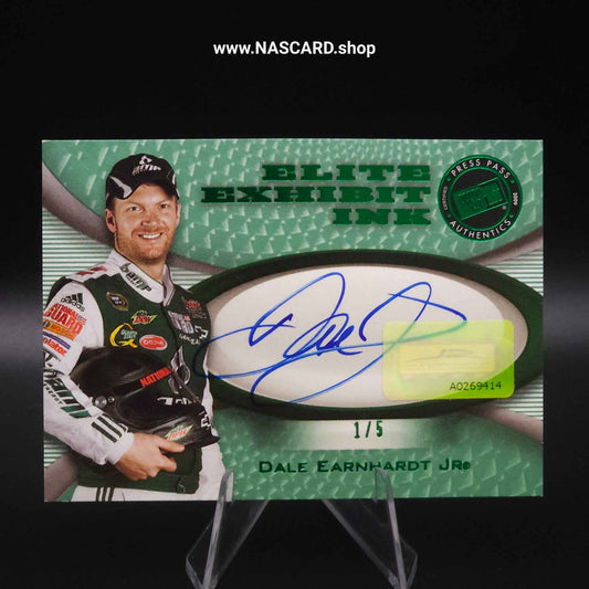 2009 Press Pass Showcase Elite Exhibit Ink Green Dale Earnhardt Jr. 1/5