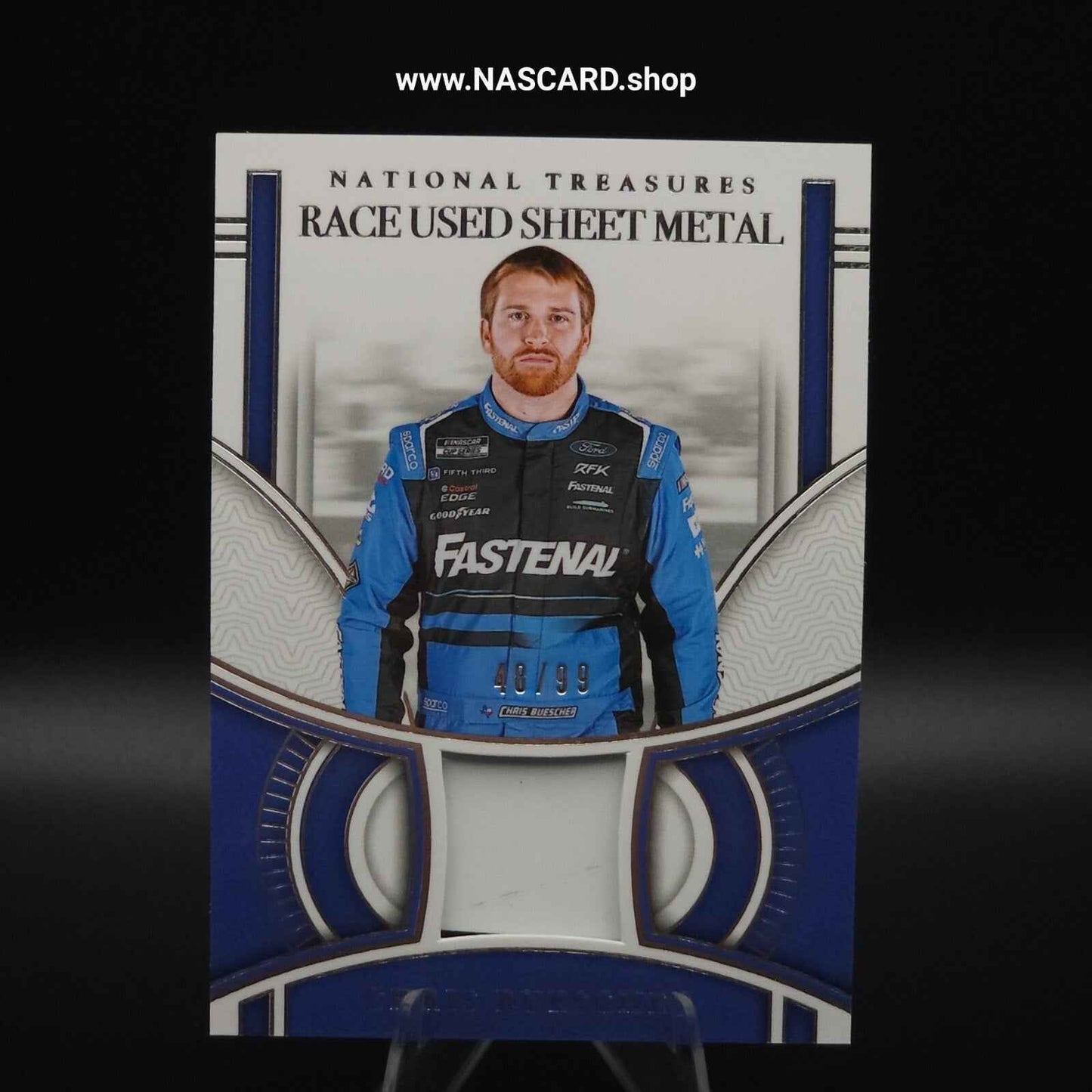 2024 Panini National Treasures Race Used Sheet Metal Chris Buescher /99
