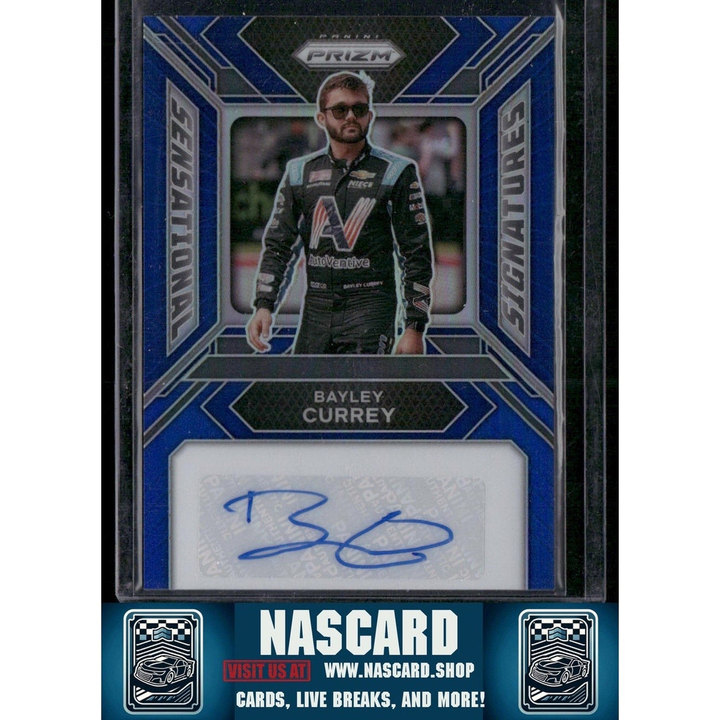 2024 Panini Prizm #SS-BCY Bayley Currey Sensational Signatures Blue #/49