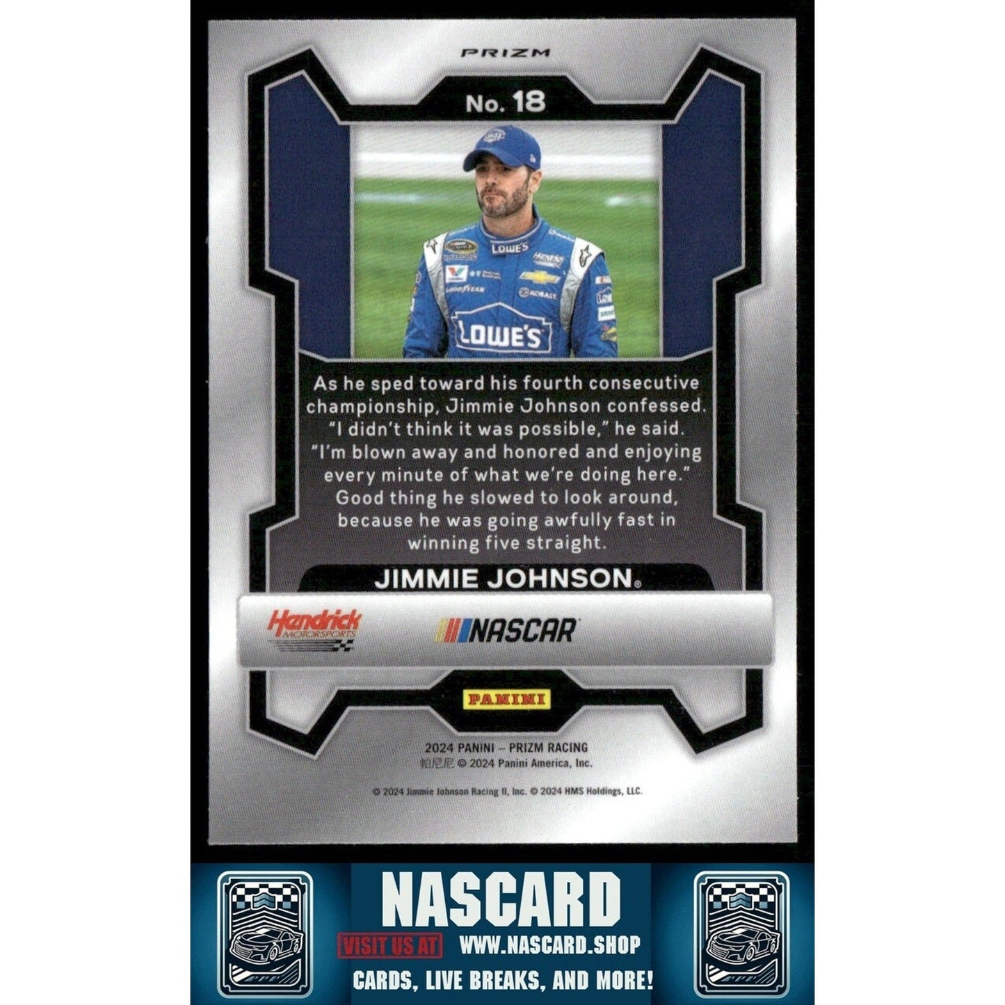 2024 Panini Prizm - Jimmie Johnson #18 White Sparkle Prizm