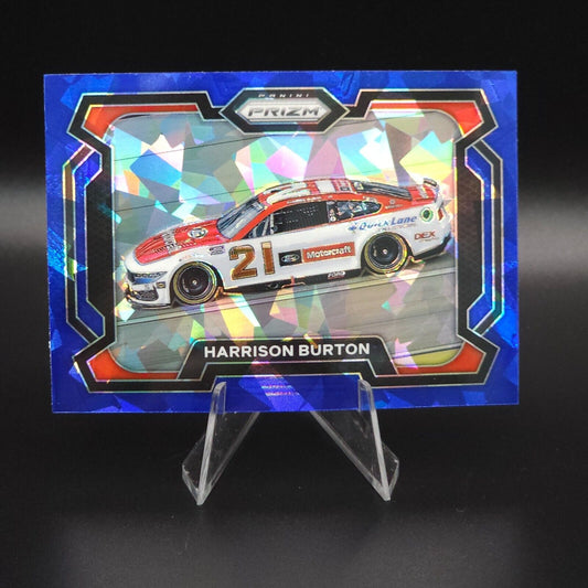 2024 Panini Prizm Racing Blue Cracked Ice Rides Harrison Burton #39