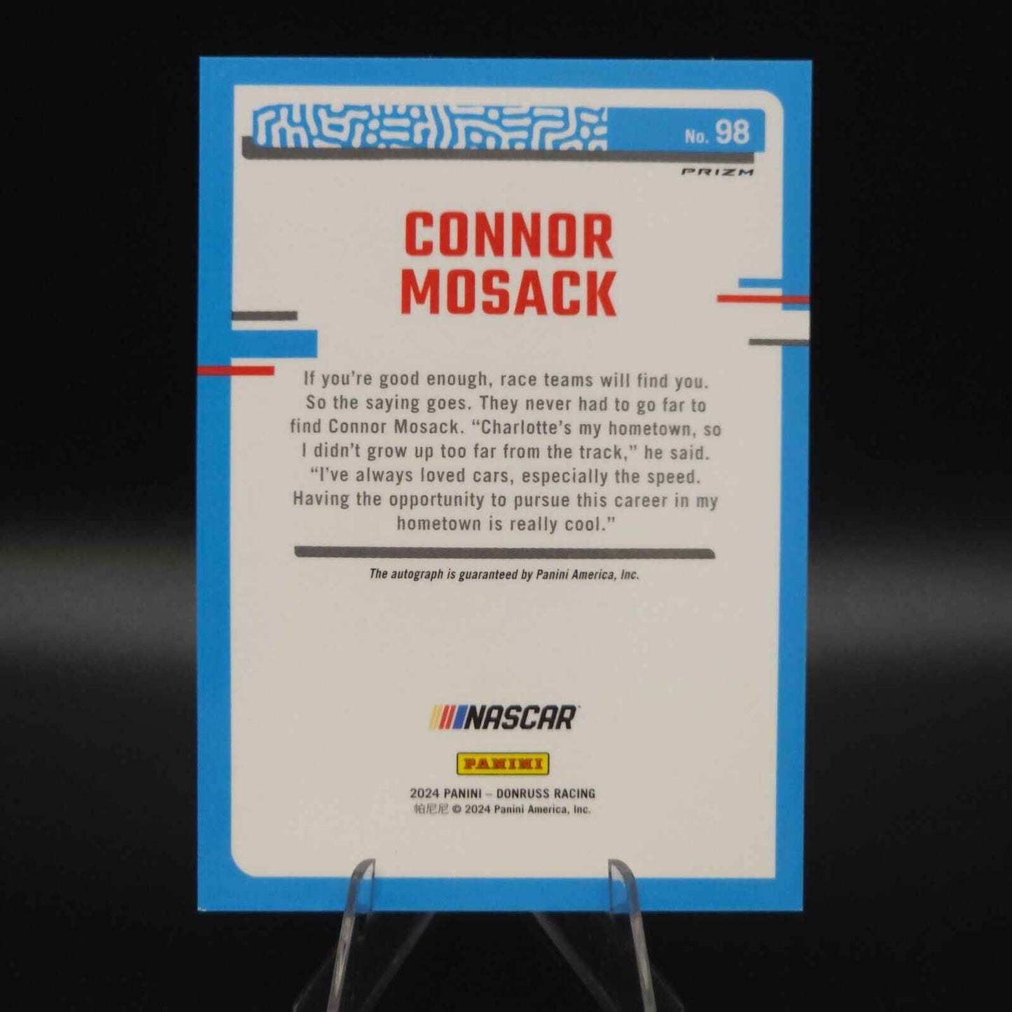 2024 Panini Donruss NASCAR - Rated Rookie Connor Mosack #98 Optic Autograph