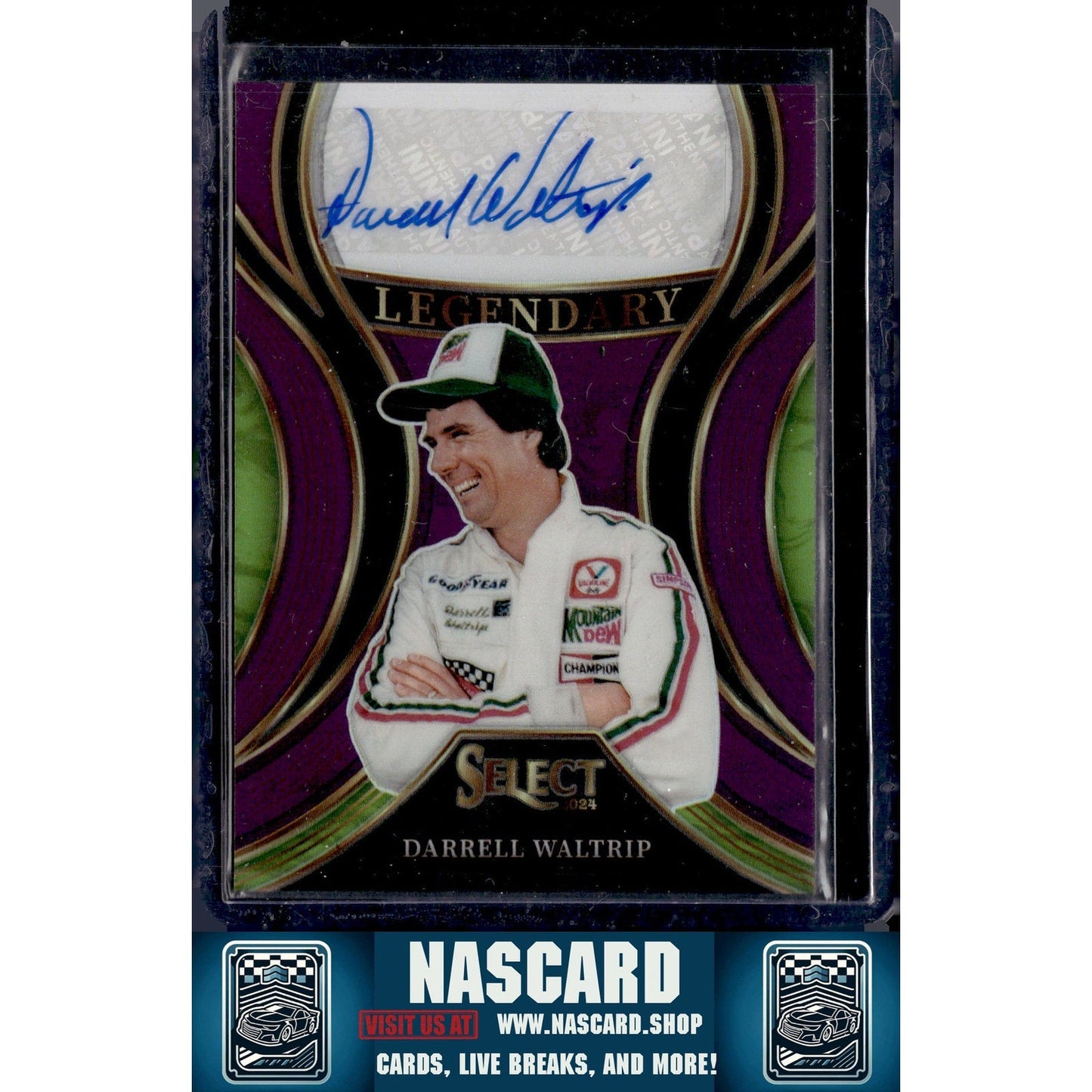 2024 Panini Select Darrell Waltrip Legendary Signatures Purple Prizms #01/35
