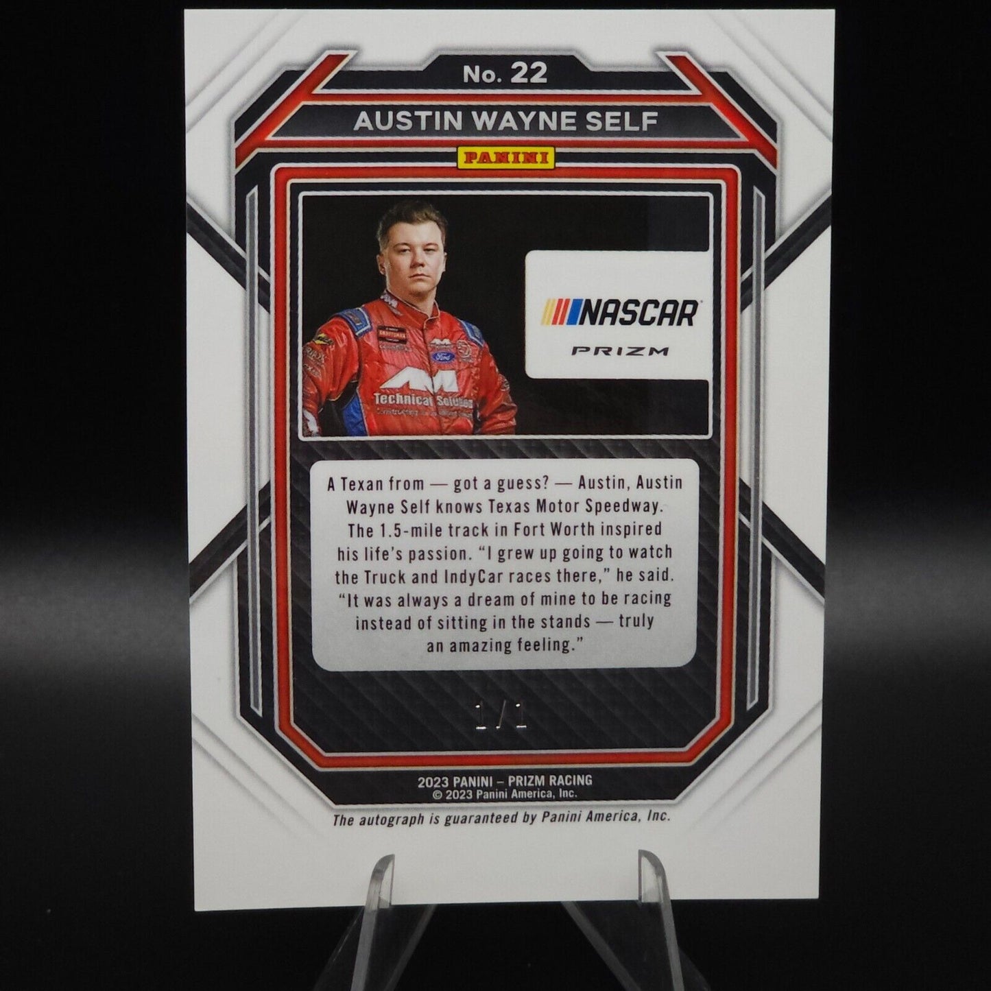 2023 Panini Prizm - White Sparkles Signatures #22 Austin Wayne Self 1/1 (RC, AU)