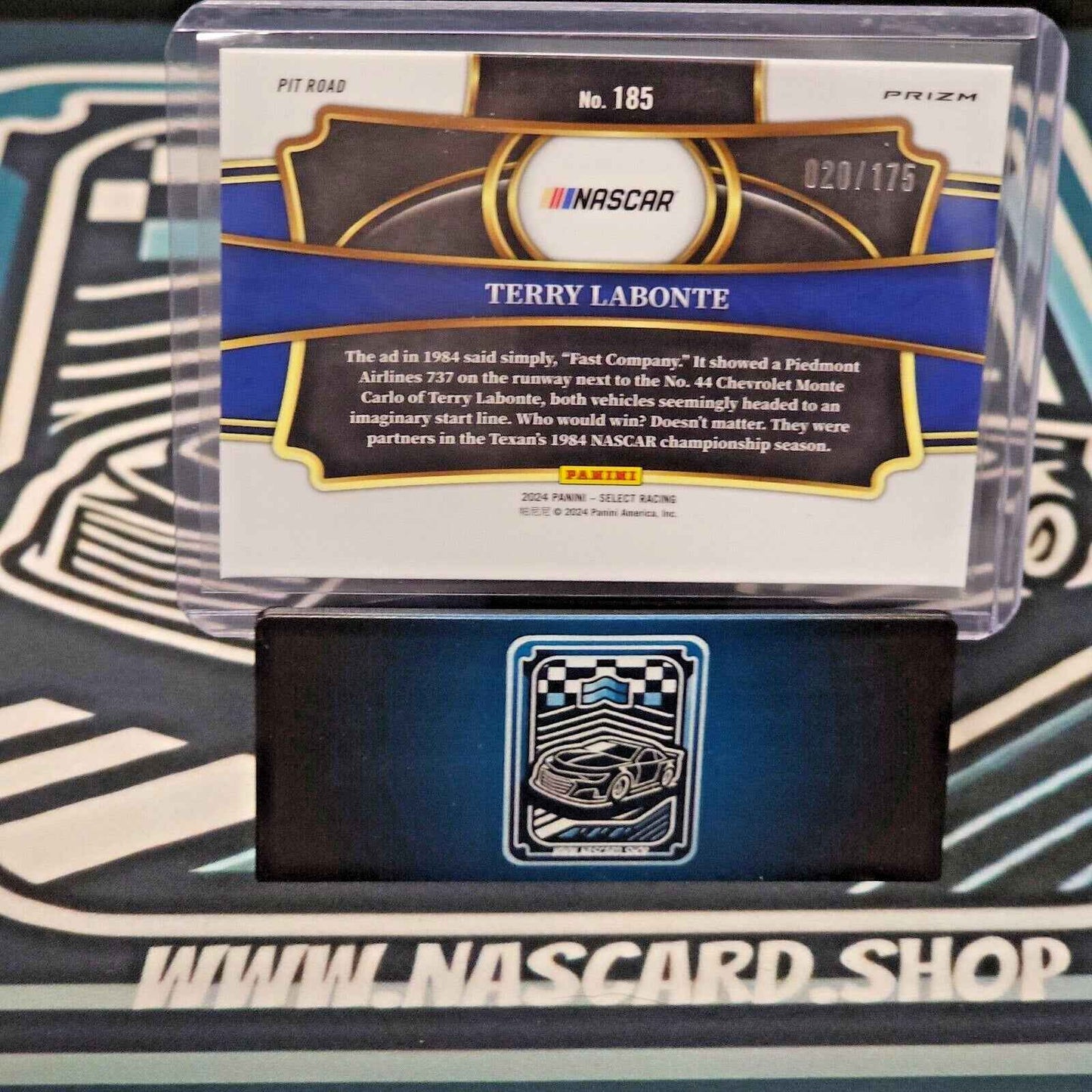 2024 Panini Select Racing Pit Road Blue Prizm #185 Terry Labonte 020/175