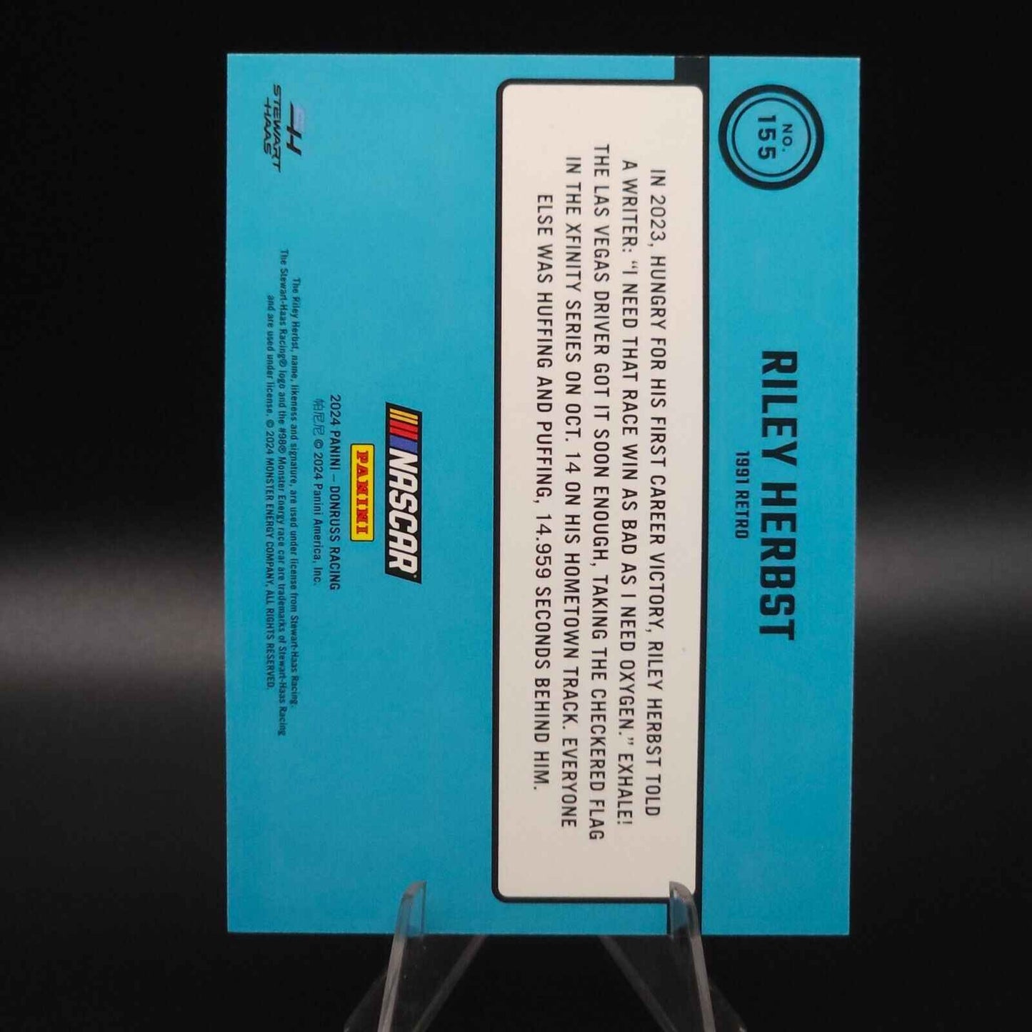 2024 Panini Donruss NASCAR - Retro 1991 Pink #155 Riley Herbst /25