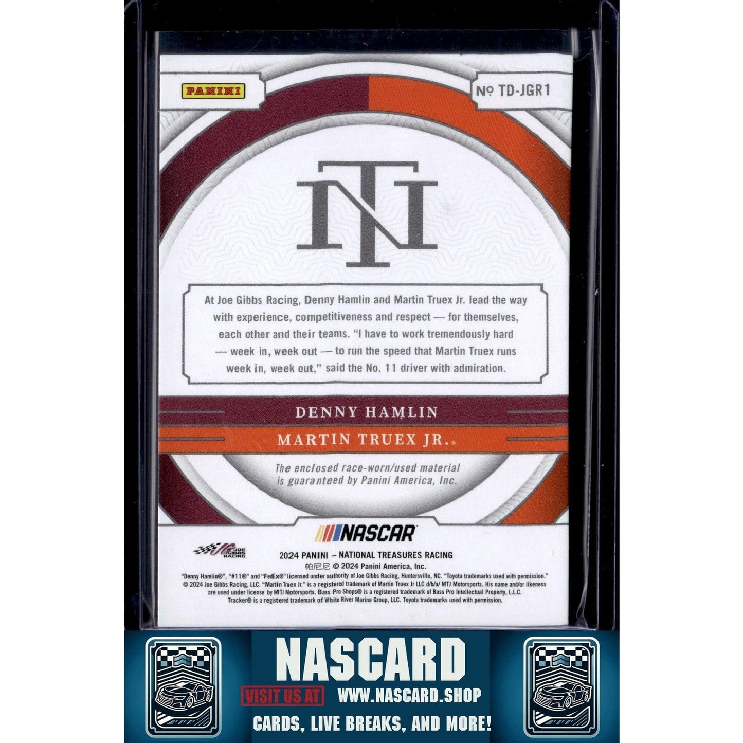 2024 Panini National Treasures Denny Hamlin / Martin Truex Jr. Team Duals