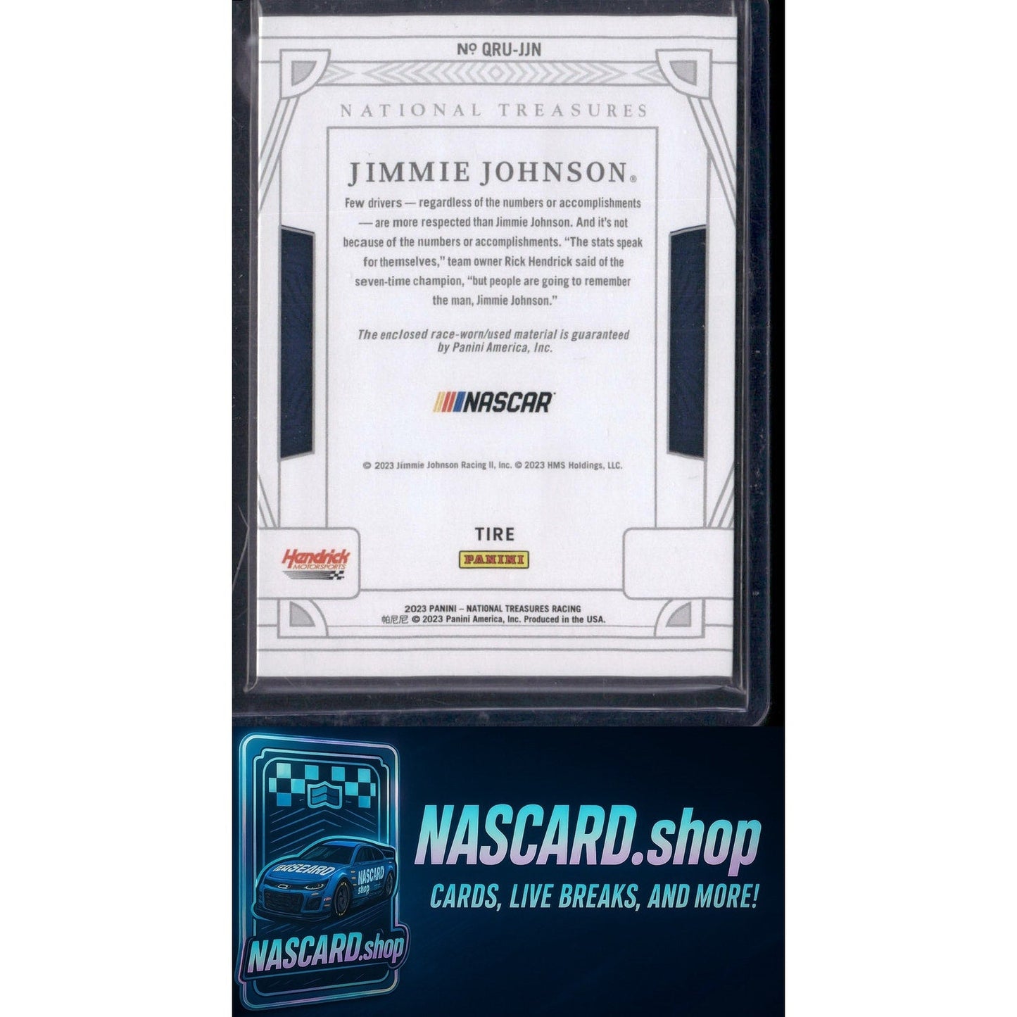 2023 Panini National Treasures Jimmie Johnson Quad Race Used Tires Prime #01/10