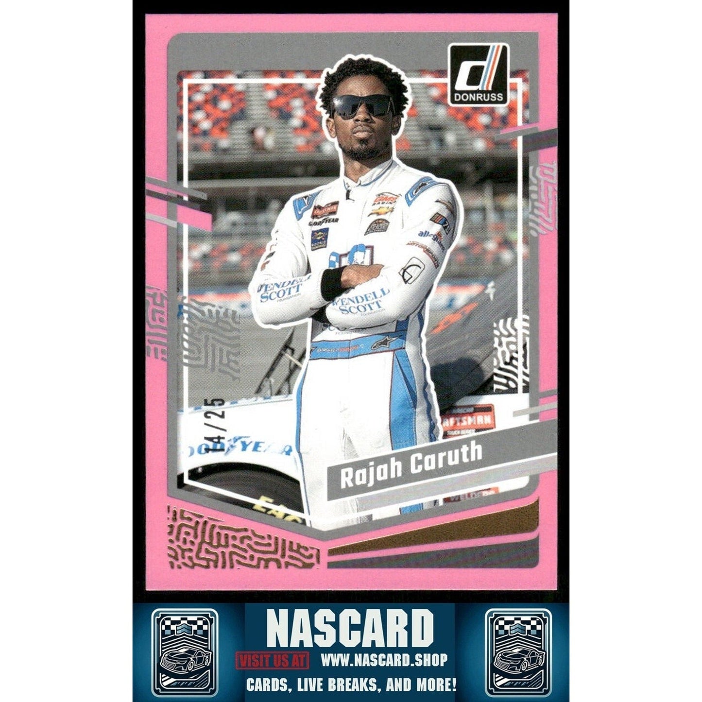 2024 Panini Donruss NASCAR - Rajah Caruth #32 Pink /25