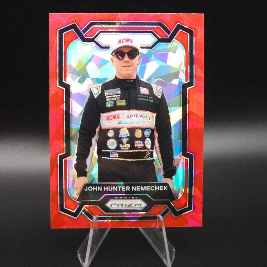 2024 Panini Prizm Racing Red Cracked Ice #33 John Hunter Nemechek