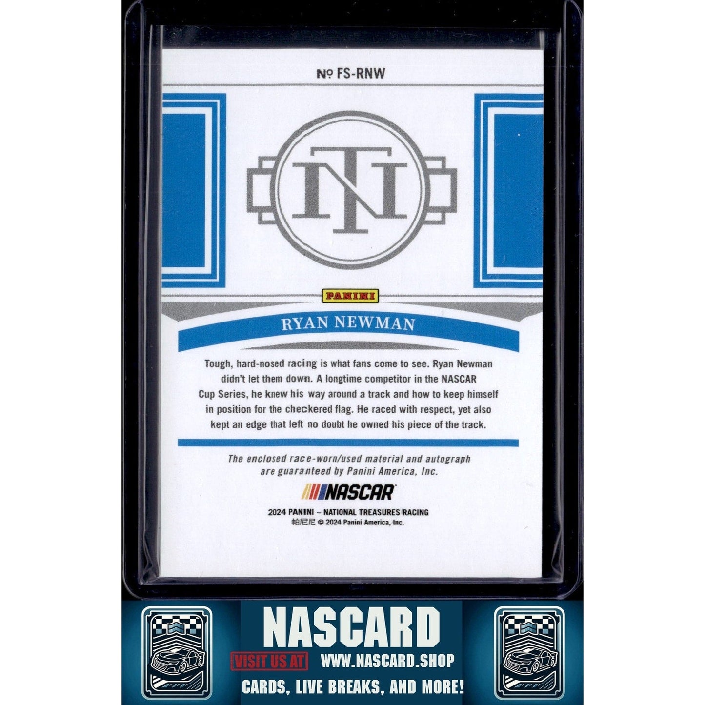 2024 Panini National Treasures Ryan Newman Firesuit Signatures Holo Silver #/25