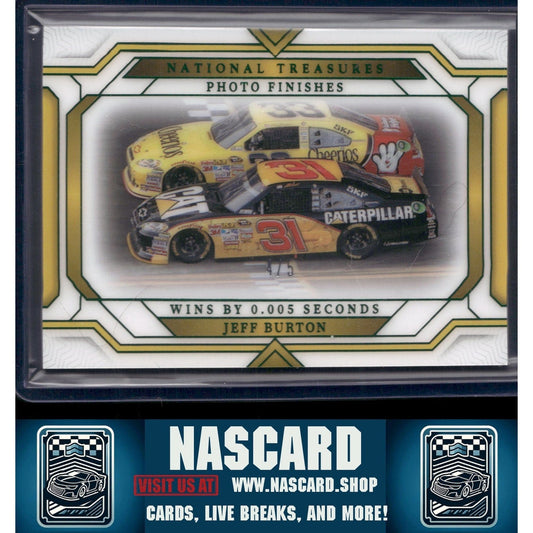 2024 Panini National Treasures #PF-10 Jeff Burton Photo Finishes Green #/5