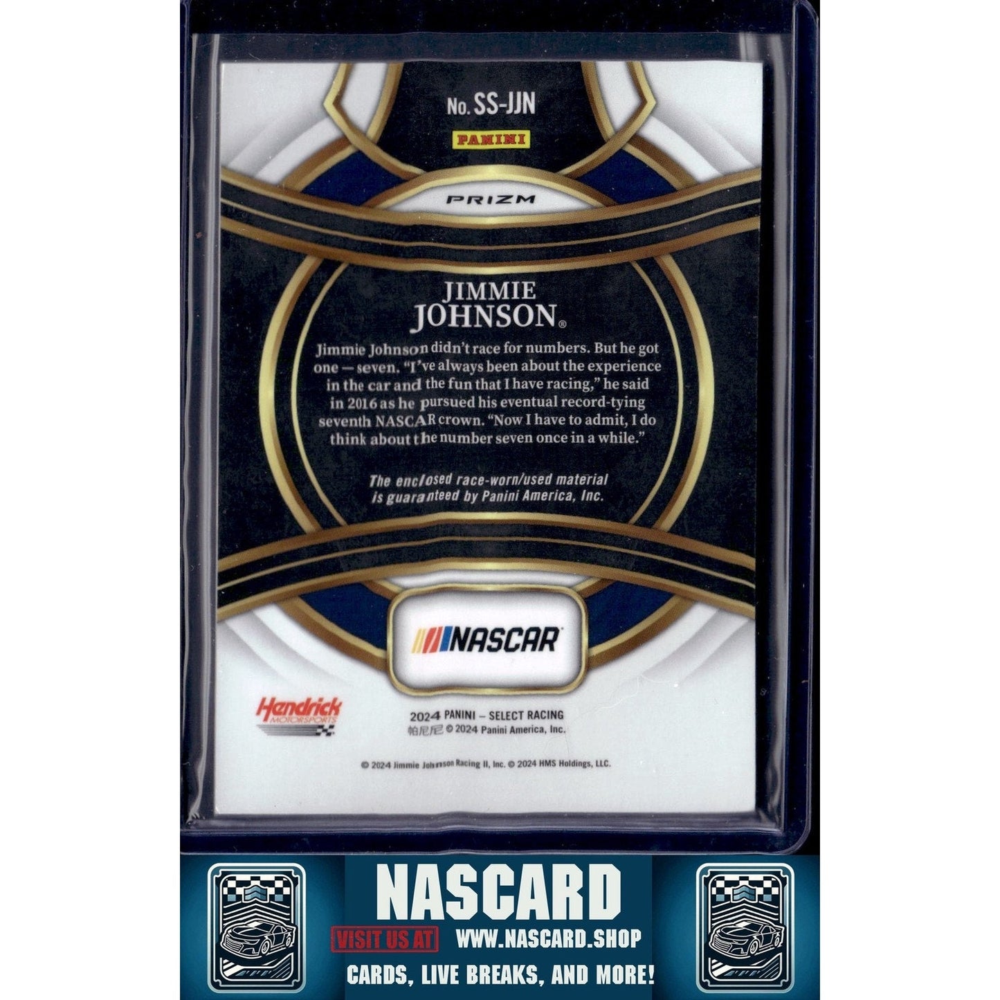 2024 Panini Select #SS-JJN Jimmie Johnson Selective Swatches Flash Prizms