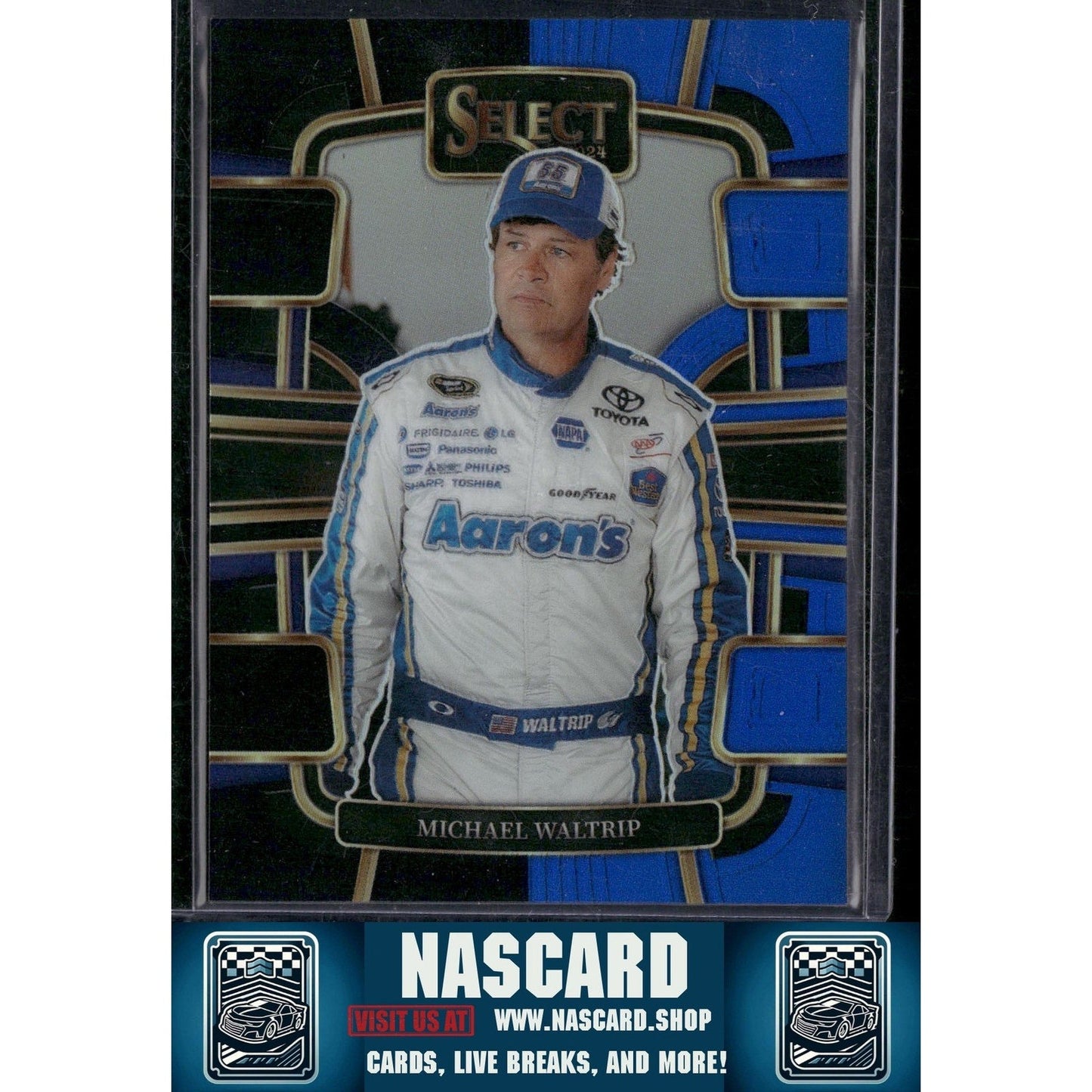 2024 Panini Select #71 Michael Waltrip Black and Blue Prizms #/49