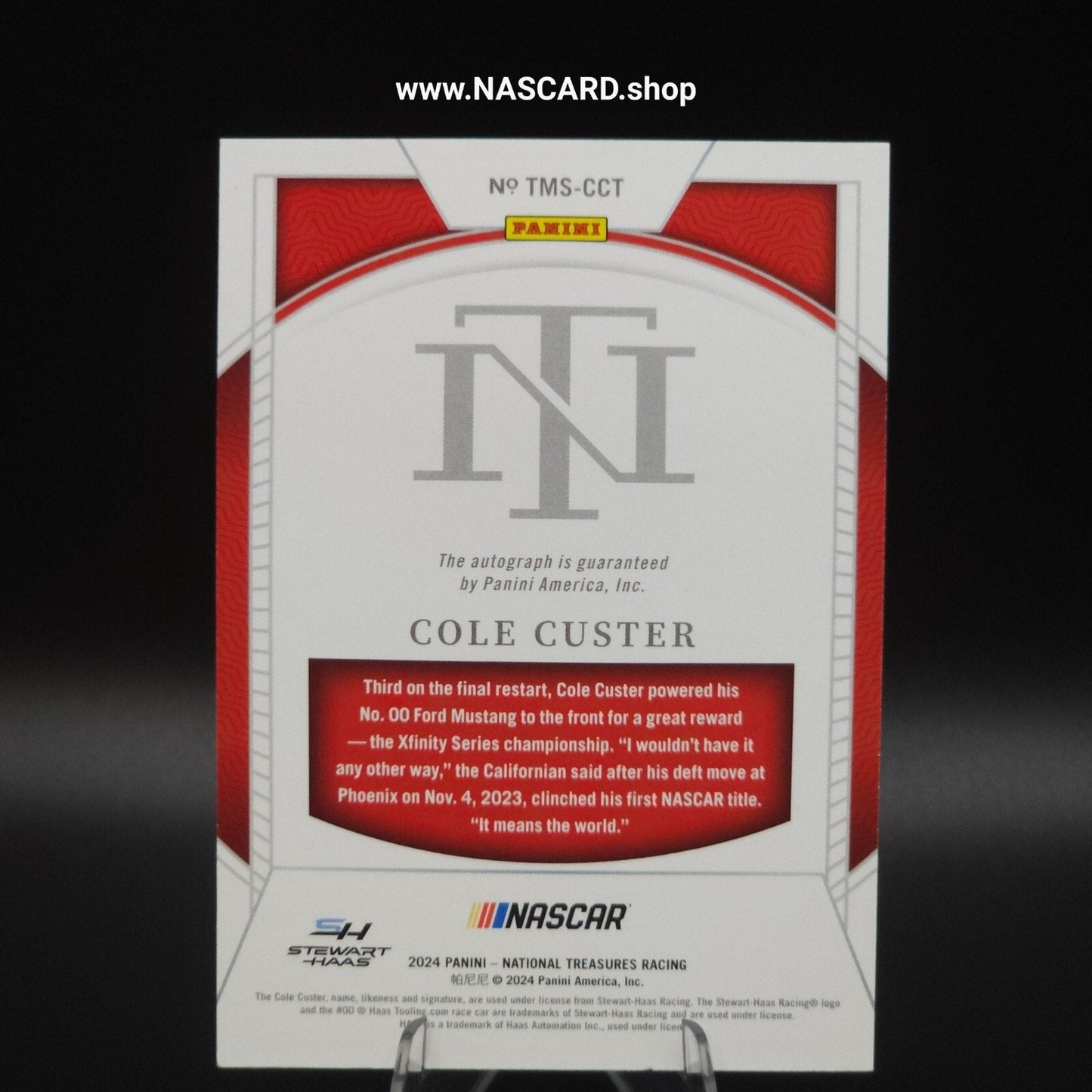 2024 National Treasures Treasured Moments Signatures Holo Silver Cole Custer /25