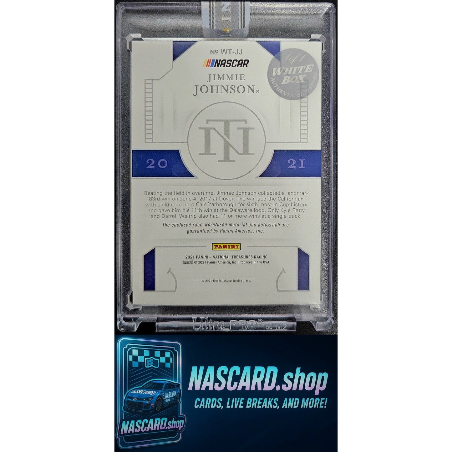 2021 National Treasures White Box Winning Touch Jimmie Johnson 1/1