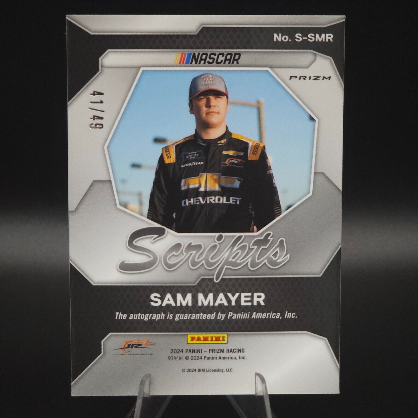 2024 Panini Prizm Racing Scripts Blue #S-SMR Sam Mayer 41/49 AU