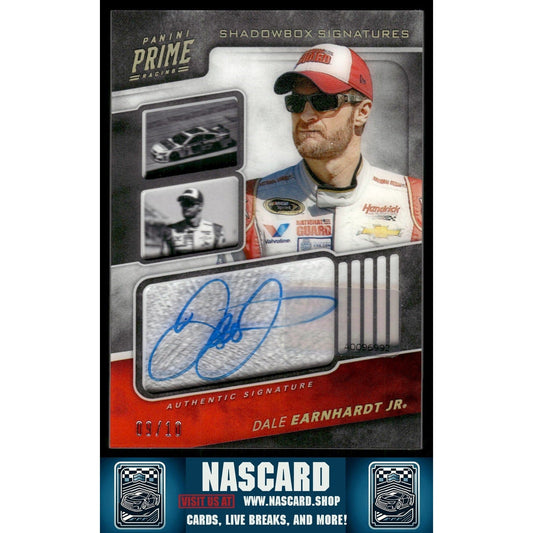 2018 Panini Prime #SS-JR Dale Earnhardt Jr Shadowbox Signatures Holo Gold #/10