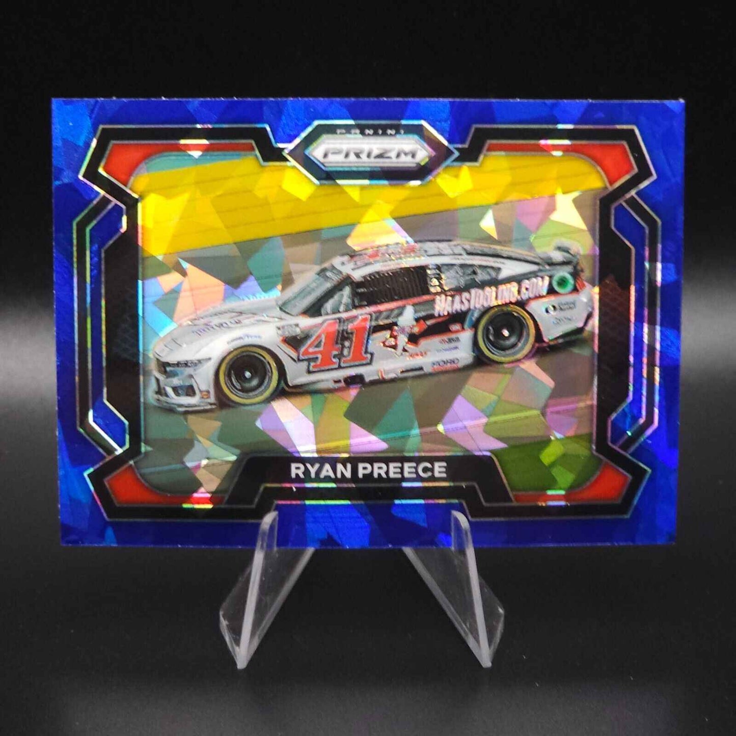 2024 Panini Prizm Racing Rides Blue Cracked Ice #40 Ryan Preece