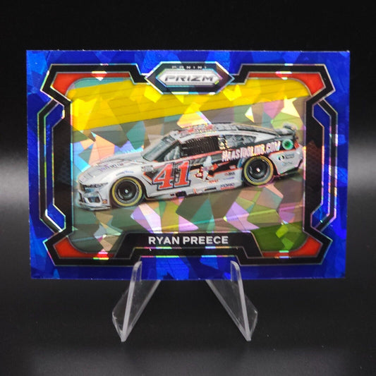 2024 Panini Prizm Racing Rides Blue Cracked Ice #40 Ryan Preece