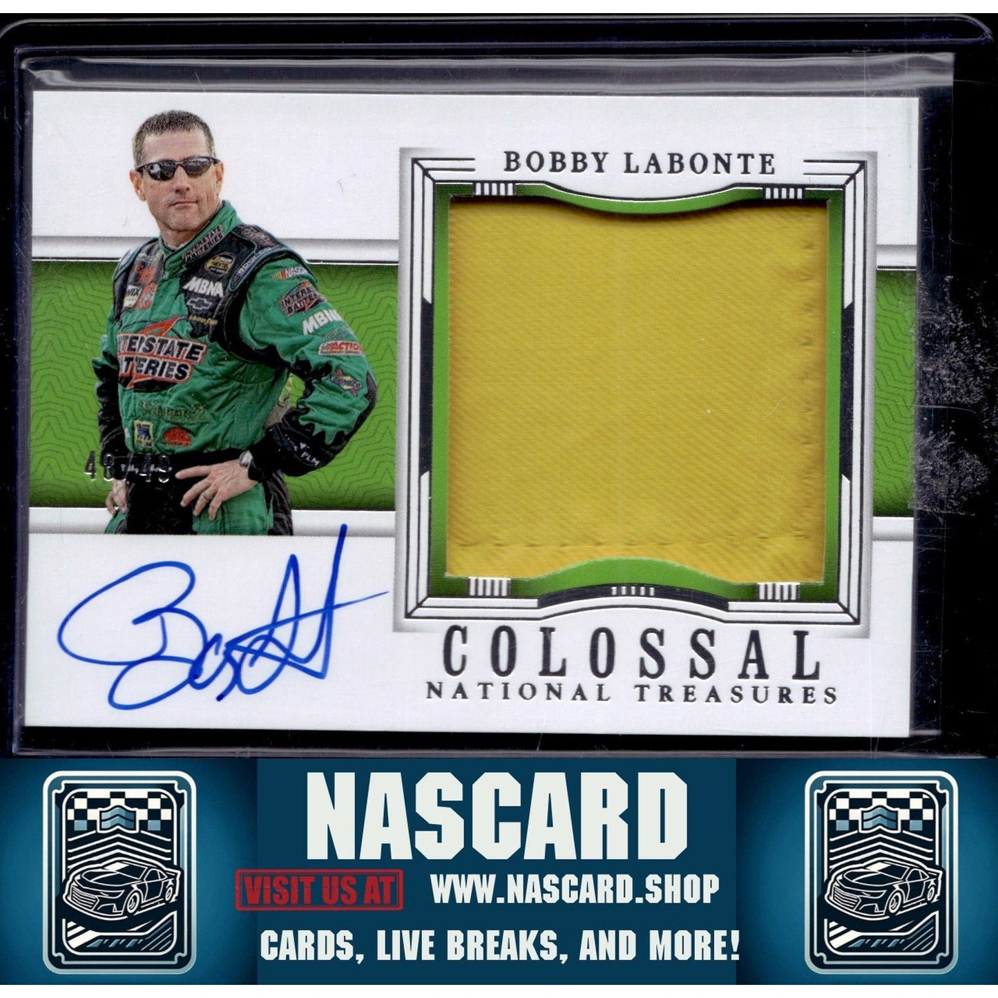 2024 Panini National Treasures Bobby Labonte Colossal Material Auto #/49