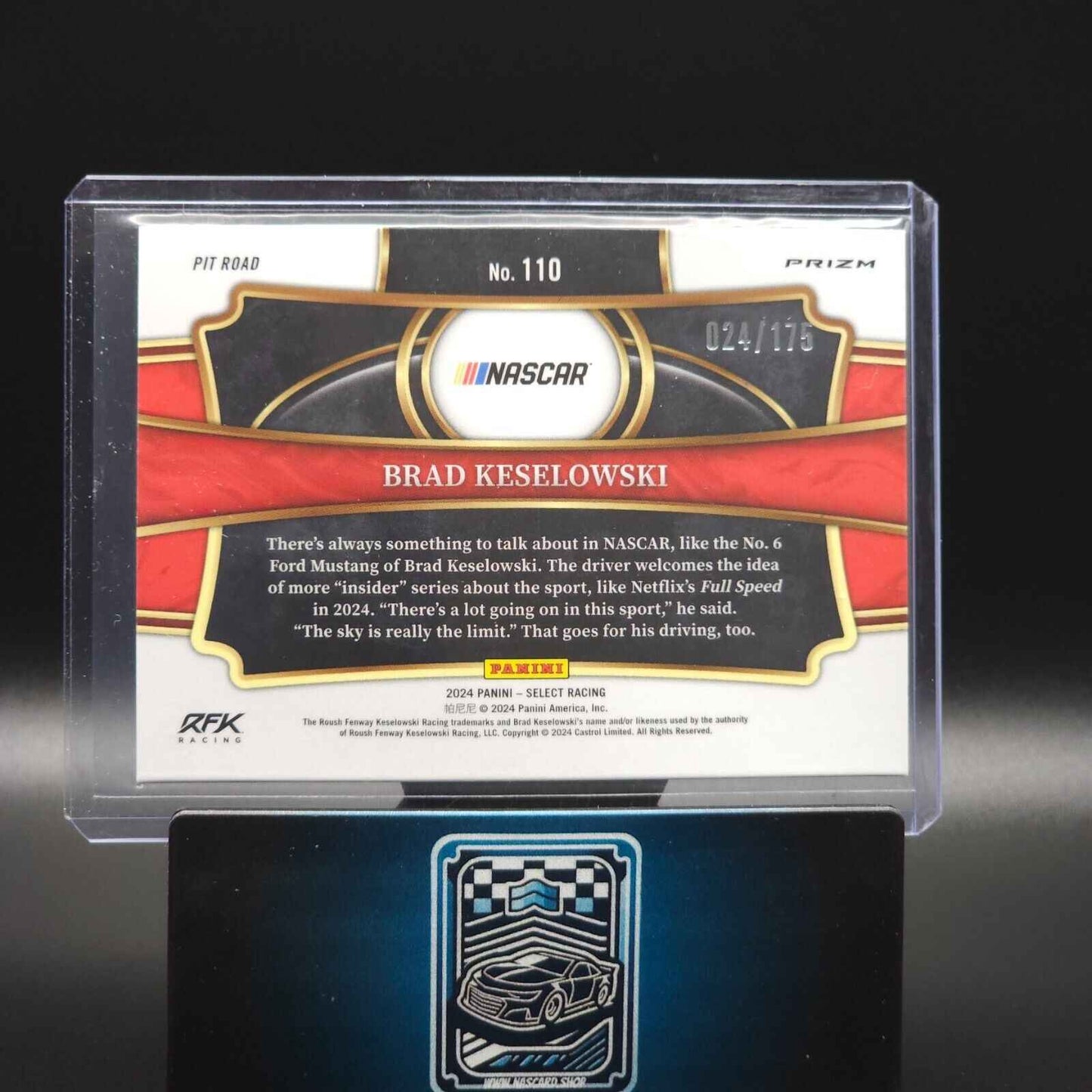 2024 Panini Select - Pit Road Blue Prizm #110 Brad Keselowski /175