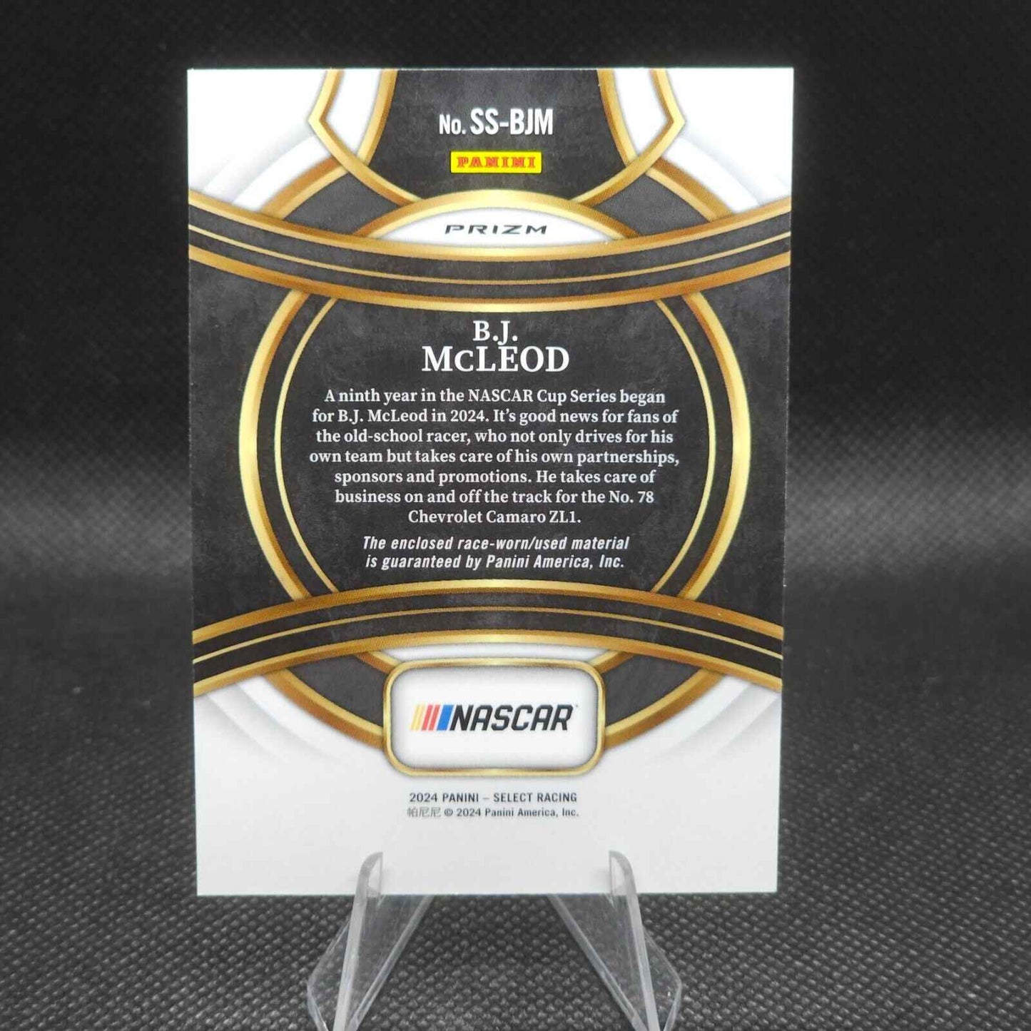 2024 Panini Select Racing Selective Swatches Flash Prizm #SS-BJM B.J. McLeod