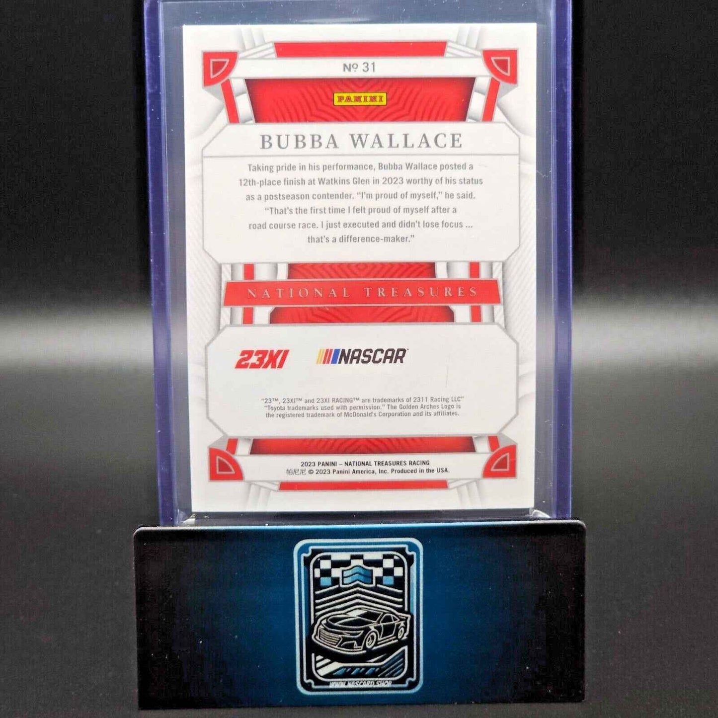 2023 Panini National Treasures Racing Base Holo SIlver #31 Bubba Wallace 11/15