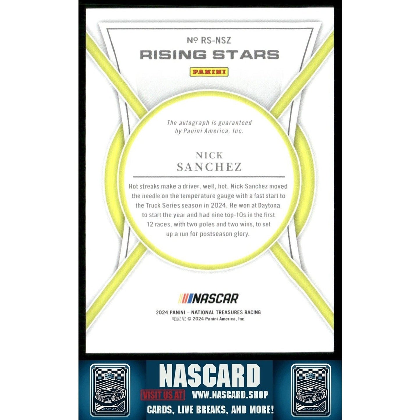 2024 Panini National Treasures Rising Stars Holo Silver Nick Sanchez 02/25