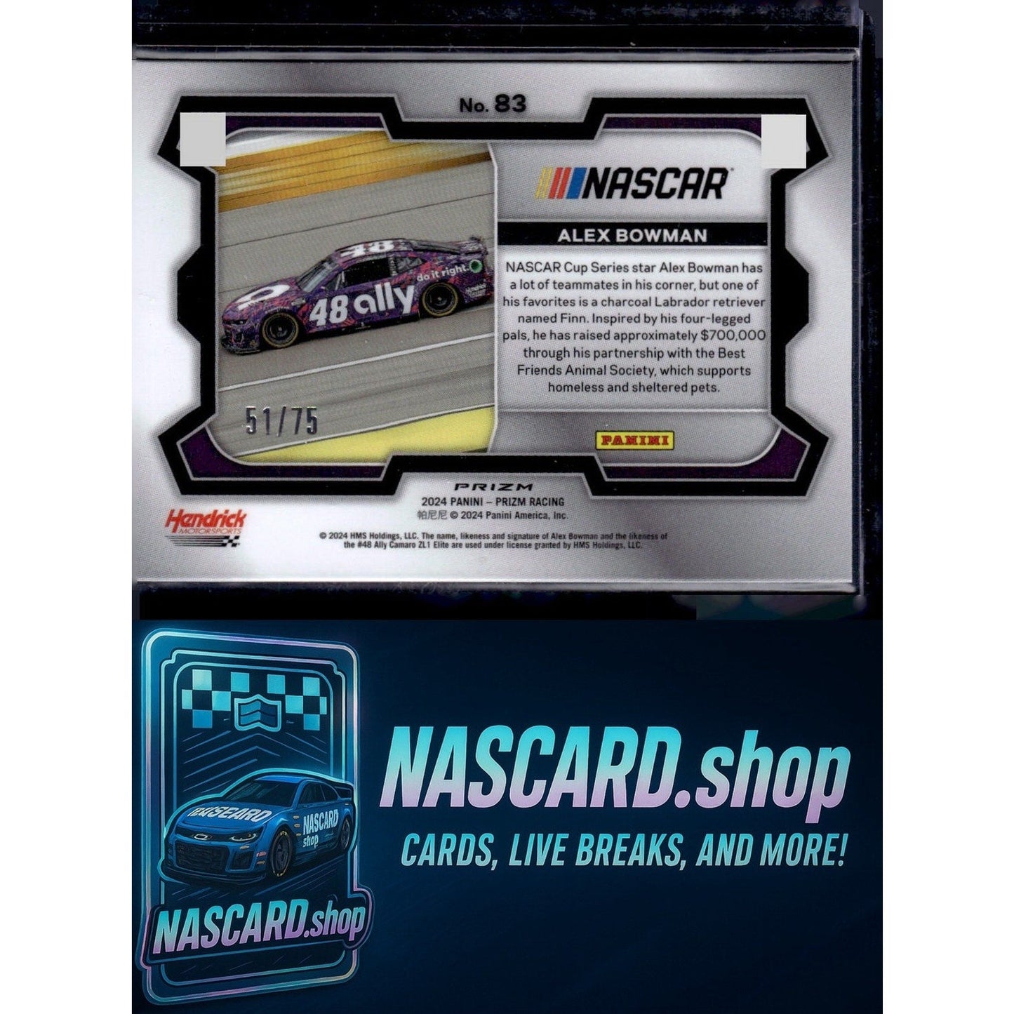 2024 Panini Prizm #83 Alex Bowman Checkered Flag #/75