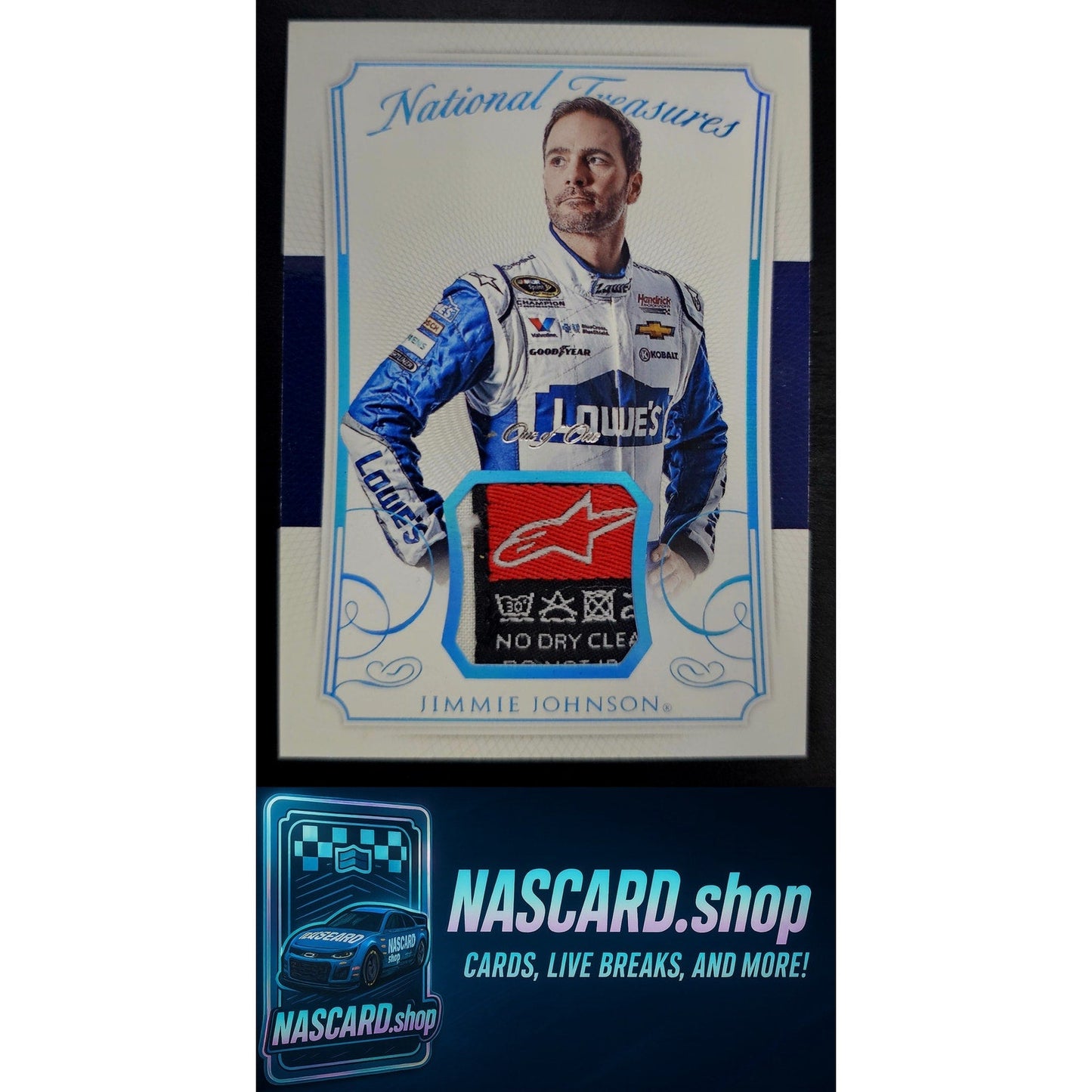 2016 National Treasures Jimmie Johnson Firesuit Materials Platinum Blue 1/1
