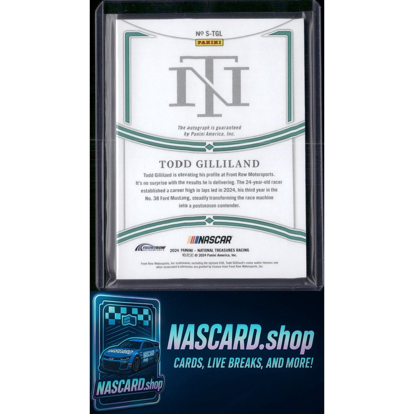 2024 Panini National Treasures #S-TGL Todd Gilliland Signatures Holo Silver #/49