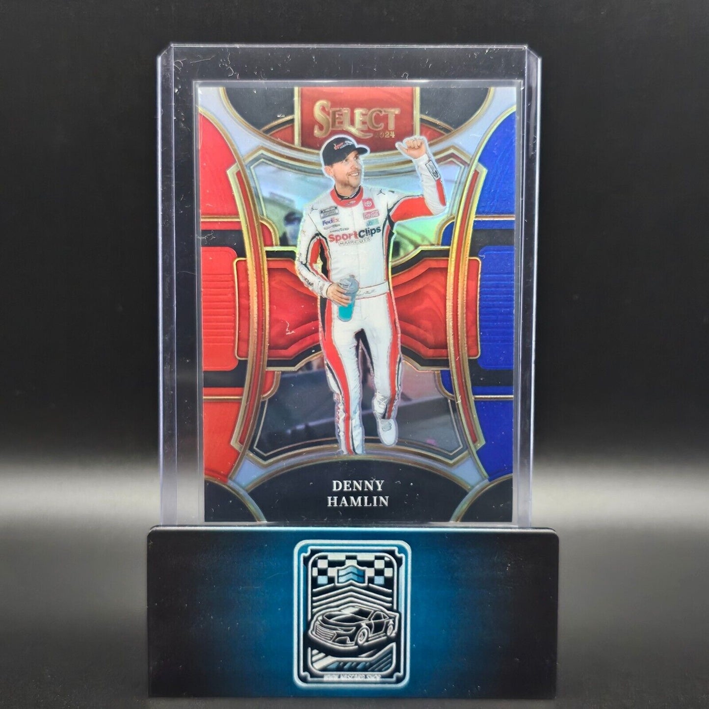 2024 Panini Select Racing Trackside Red And Blue Prizm #270 Denny Hamlin /25