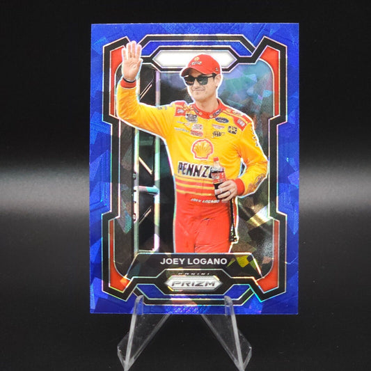 2024 Panini Prizm Racing Blue Cracked Ice #86 Joey Logano