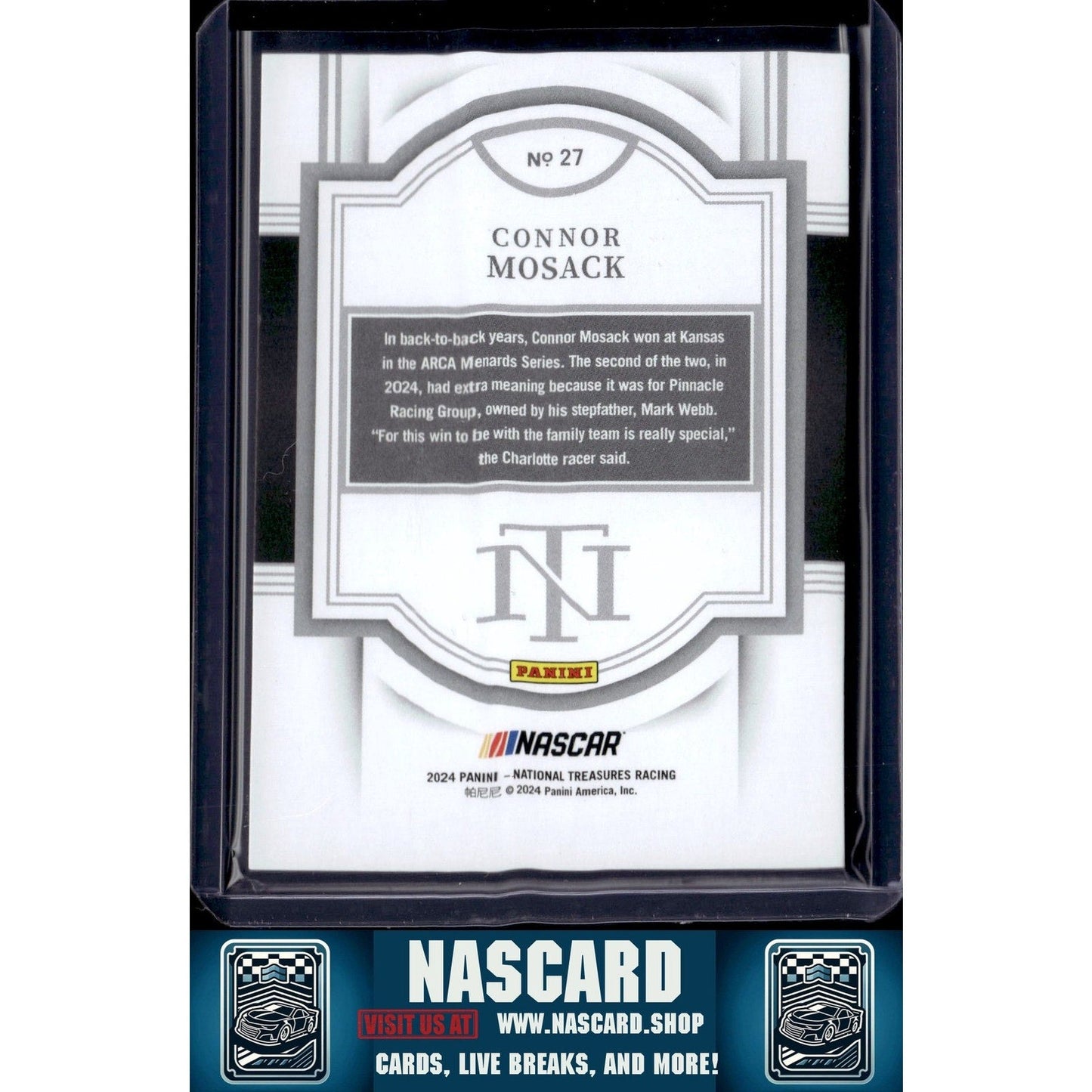2024 Panini National Treasures #27 Connor Mosack Holo Silver #/25 (RC)