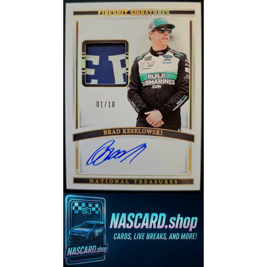 2024 National Treasures Brad Keselowski Firesuit Signatures Holo Gold #1/10