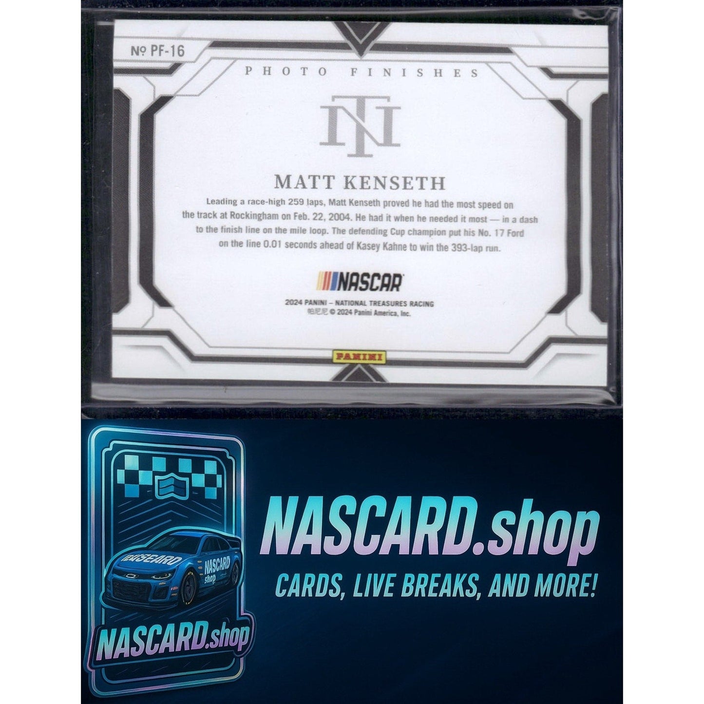 2024 Panini National Treasures Matt Kenseth Photo Finishes Gold Holo #01/10