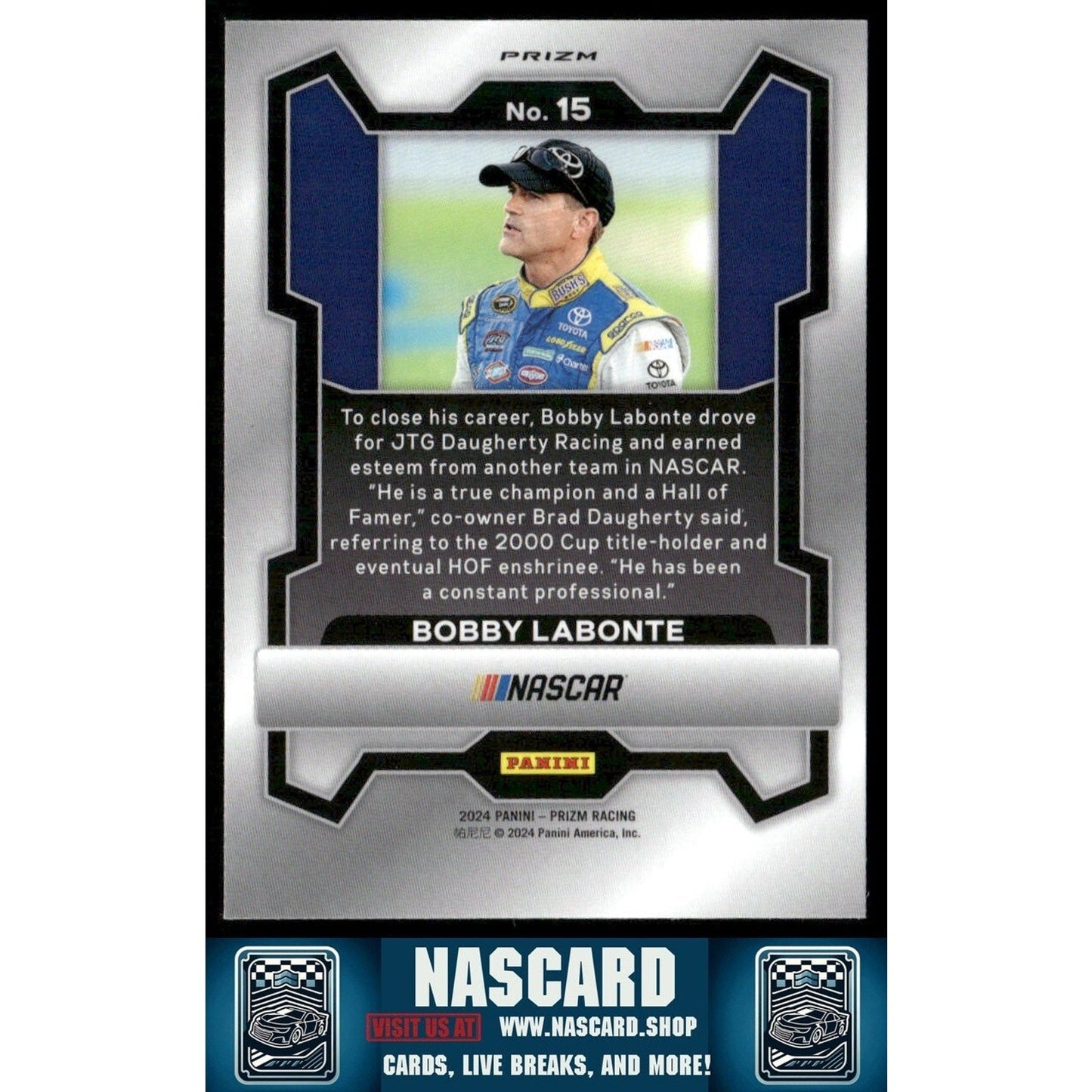 2024 Panini Prizm - Bobby Labonte #15 White Sparkle Prizm