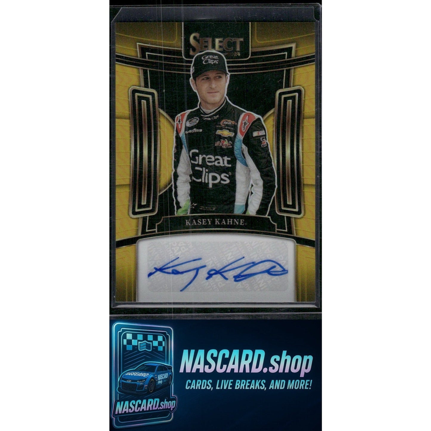 2024 Panini Select #S-KKN Kasey Kahne Signatures Gold Prizms #01/10