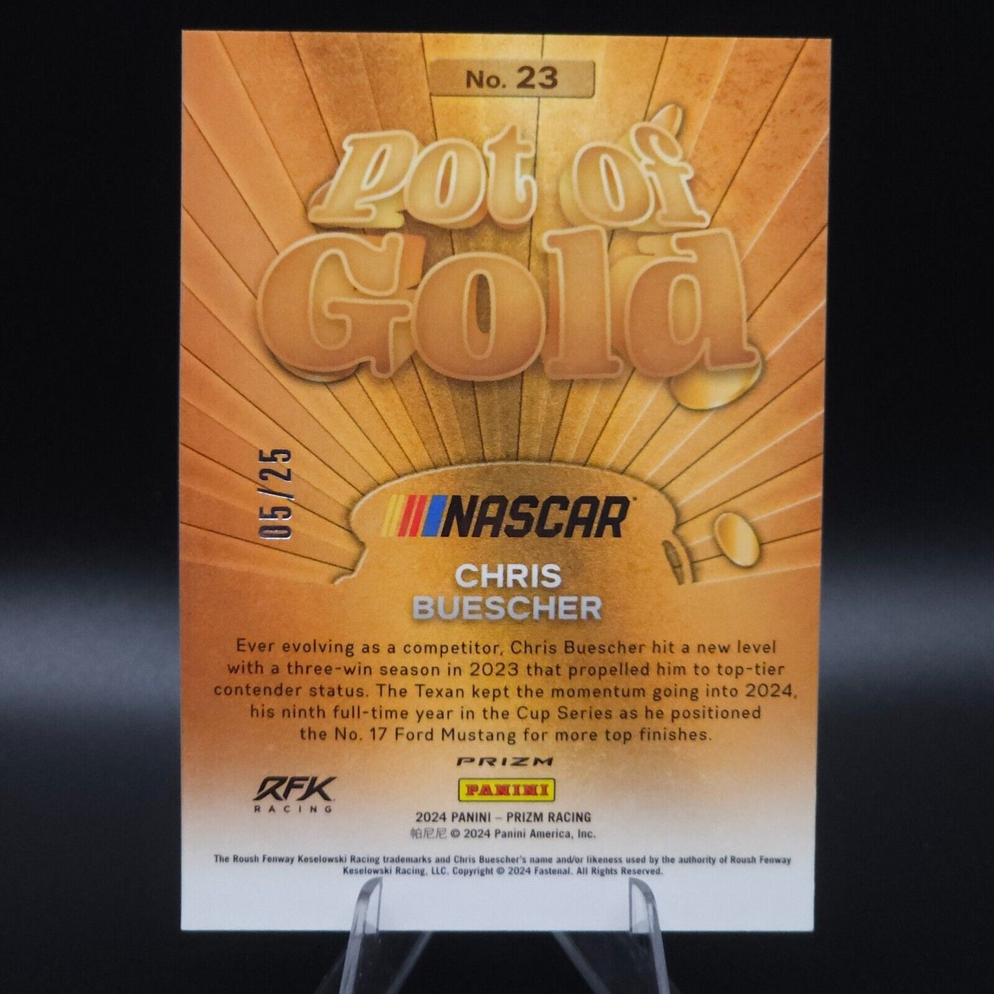 2024 Panini Prizm Racing Pot of Gold Mojo Prizm #23 Chris Buescher /25