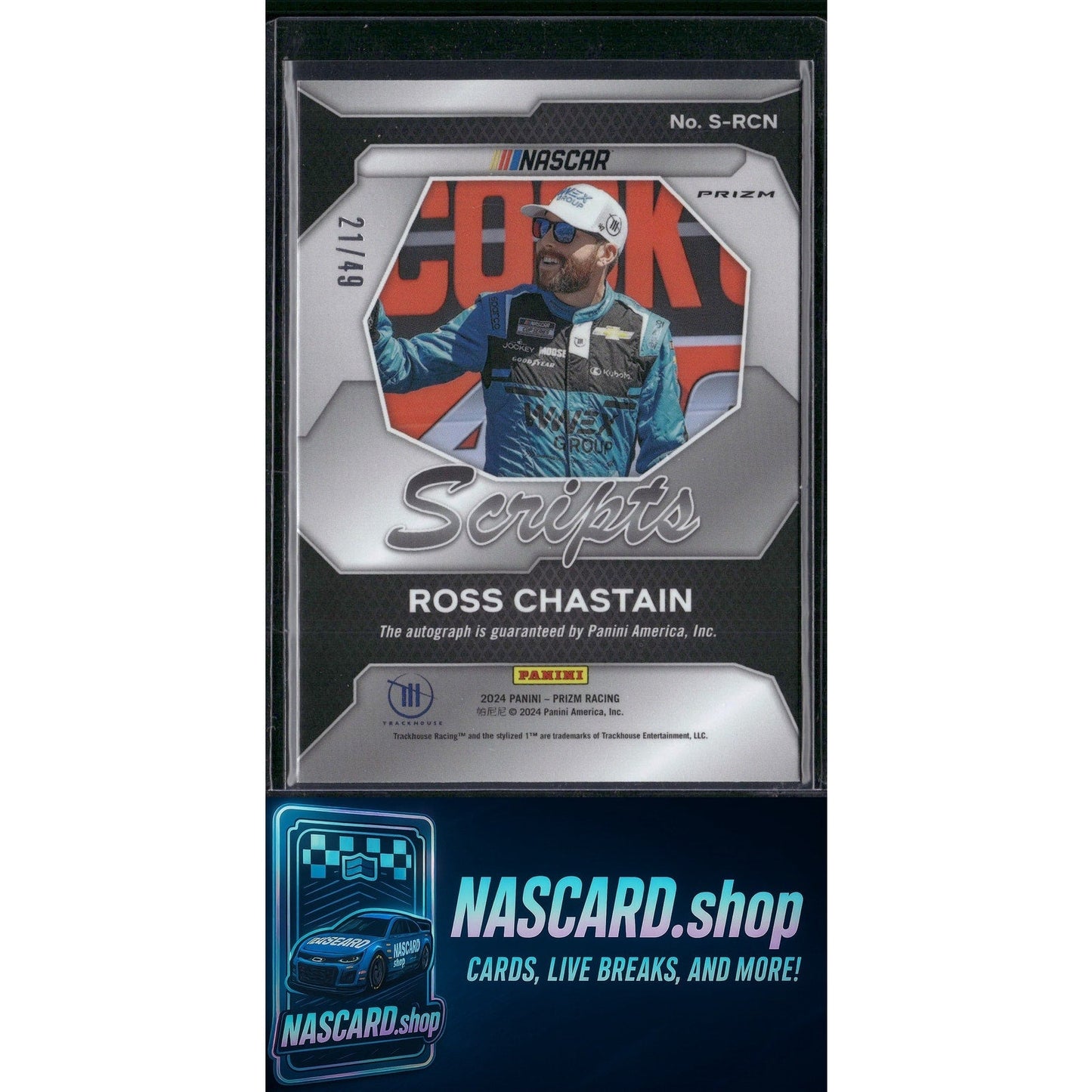 2024 Panini Prizm #S-RCN Ross Chastain Scripts Blue #/49